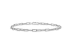 FJC Finejewelers 925 Sterling Silver Other Chain  Polished Textured Link Anklet 10 Inches x 1 mm