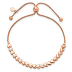 FJC Finejewelers Gold Plated Silver Rose-tone Polished Heart Bolo Bracelet 4.5 mm