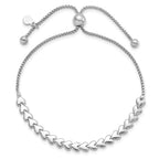FJC Finejewelers 925 Sterling Silver Box Rhodium Plated Polished Heart Bolo Bracelet 4.5 mm