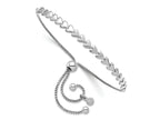 FJC Finejewelers 925 Sterling Silver Box Rhodium Plated Polished Heart Bolo Bracelet 4.5 mm