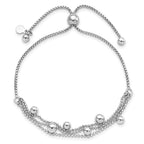 FJC Finejewelers 925 Sterling Silver Box Rhodium Plated Beaded Multi-strand Bolo Bracelet 5 mm