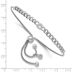 FJC Finejewelers 925 Sterling Silver Box Rhodium Plated Polished CZ Bolo Bracelet 5.35 mm