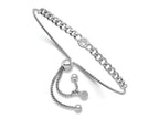 FJC Finejewelers 925 Sterling Silver Box Rhodium Plated Polished CZ Bolo Bracelet 5.35 mm