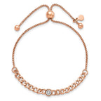 FJC Finejewelers 925 Sterling Silver Rose-tone Polished CZ Bolo Bracelet 5.35 mm