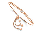 FJC Finejewelers 925 Sterling Silver Rose-tone Polished CZ Bolo Bracelet 5.35 mm