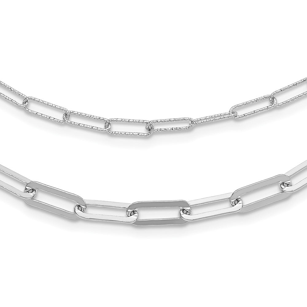 FJC Finejewelers 925 Sterling Silver Bright Cut Link  Multi-layer with 2in ext Necklace 20 Inches
