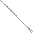 FJC Finejewelers 925 Sterling Silver Rolo Rhodium Plated with 1in ext Anklet 10 Inches x 3 mm
