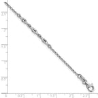 FJC Finejewelers 925 Sterling Silver Rolo Rhodium Plated with 1in ext Anklet 10 Inches x 3 mm