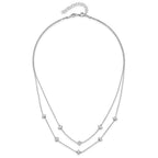 FJC Finejewelers 925 Sterling Silver Cable Rhod-pl Multi-strand Beaded with 2in ext. Necklace 16 Inches x 5 mm