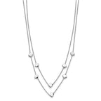 FJC Finejewelers 925 Sterling Silver Cable Rhod-pl Multi-strand Beaded with 2in ext. Necklace 16 Inches x 5 mm