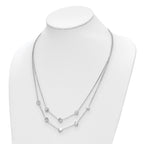 FJC Finejewelers 925 Sterling Silver Cable Rhod-pl Multi-strand Beaded with 2in ext. Necklace 16 Inches x 5 mm