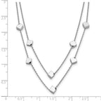 FJC Finejewelers 925 Sterling Silver Cable Rhod-pl Multi-strand Beaded with 2in ext. Necklace 16 Inches x 5 mm