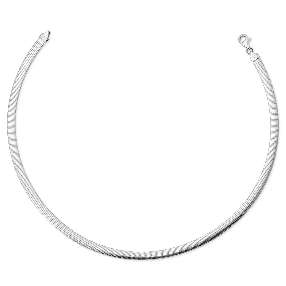 FJC Finejewelers 925 Sterling Silver Bright Cut Omega d Polished Textured Reversible Necklace 17 Inches