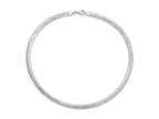 FJC Finejewelers 925 Sterling Silver Bright Cut Omega d Polished Textured Reversible Necklace 17 Inches
