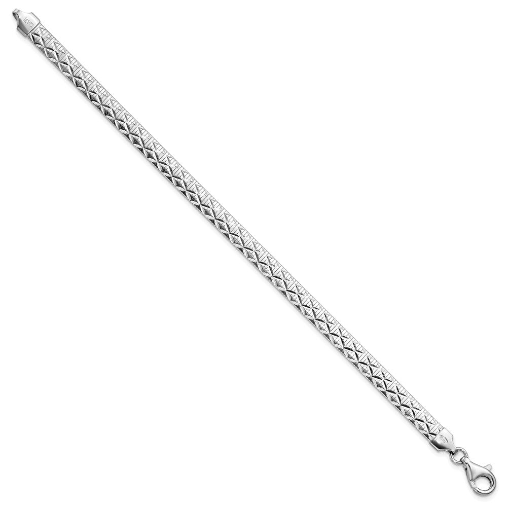 FJC Finejewelers 925 Sterling Silver Fancy Polished Textured Reversible Bracelet 7.5 Inches