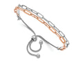 FJC Finejewelers 925 Sterling Silver Rhodium and Flash Rose-Tone 2-strand Bolo Bracelet