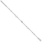 FJC Finejewelers 925 Sterling Silver Fancy  CZ Cross with 1in ext. Bracelet 7 Inches x 5.51 mm