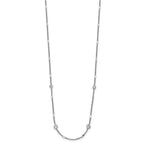 FJC Finejewelers 925 Sterling Silver Curb Rhodium Plated CZ with 2in ext. Necklace 16 Inches x 4 mm