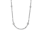 FJC Finejewelers 925 Sterling Silver Curb Rhodium Plated CZ with 2in ext. Necklace 16 Inches x 4 mm