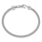 FJC Finejewelers 925 Sterling Silver Hook Rhodium Plated Bangle 7 Inches x 4 mm