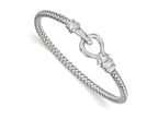 FJC Finejewelers 925 Sterling Silver Hook Rhodium Plated Bangle 7 Inches x 4 mm