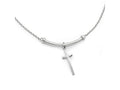 FJC Finejewelers 925 Sterling Silver Polished Cross with 1in ext. Necklace 10 mm