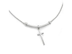 FJC Finejewelers 925 Sterling Silver Polished Cross with 1in ext. Necklace 10 mm