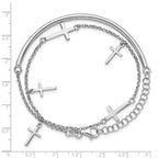 FJC Finejewelers 925 Sterling Silver Cable Polished Crosses with 2in ext. Wrap Bracelet 13 Inches x 10 mm