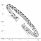 FJC Finejewelers 925 Sterling Silver Polished Woven Cuff Bangle 7 Inches x 3.5 mm