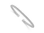 FJC Finejewelers 925 Sterling Silver Polished Woven Cuff Bangle 7 Inches x 3.5 mm