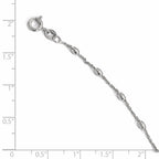 FJC Finejewelers 925 Sterling Silver Cable Polished Beaded with 1in ext. Anklet 9 Inches x 2 mm