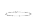 FJC Finejewelers 925 Sterling Silver Cable Polished Beaded with 1in ext. Anklet 9 Inches x 2 mm