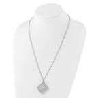FJC Finejewelers 925 Sterling Silver Fancy Rhodium Plated CZ Necklace 38 mm