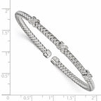 FJC Finejewelers 925 Sterling Silver Rhodium Plated CZ Woven Cuff 6.75 Inches x 3.75 mm