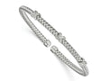 FJC Finejewelers 925 Sterling Silver Rhodium Plated CZ Woven Cuff 6.75 Inches x 3.75 mm