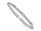 FJC Finejewelers 925 Sterling Silver Rhodium Plated CZ Woven Cuff 6.75 Inches x 3.75 mm