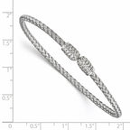 FJC Finejewelers 925 Sterling Silver Rhodium Plated CZ Woven Cuff 6.75 Inches x 2.75 mm