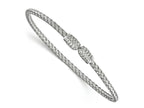 FJC Finejewelers 925 Sterling Silver Rhodium Plated CZ Woven Cuff 6.75 Inches x 2.75 mm