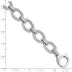 FJC Finejewelers 925 Sterling Silver Fancy Rhodium Plated CZ Woven Link Bracelet 7.25 Inches x 11 mm