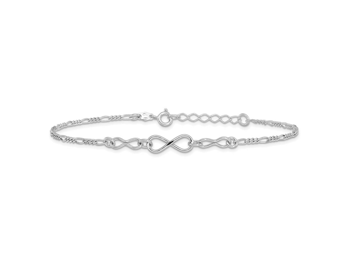 FJC Finejewelers 925 Sterling Silver Figaro Infinity with 1in ext. Anklet 9 Inches x 6 mm