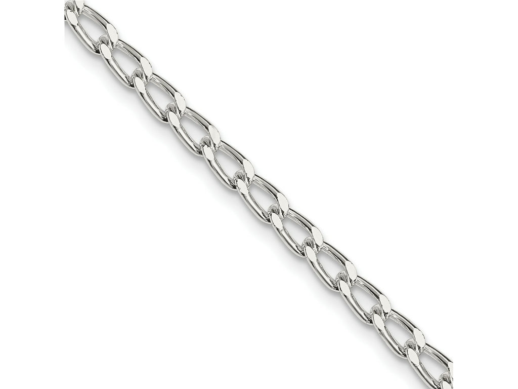 FJC Finejewelers 925 Sterling Silver Cable Open Elongated Link Chain Bracelet Anklet 10 Inches x 3.2 mm
