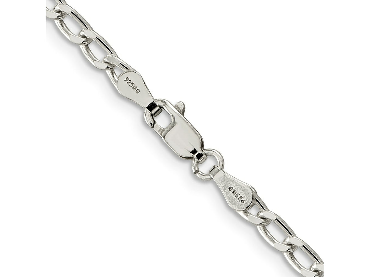 FJC Finejewelers 925 Sterling Silver Cable Open Elongated Link Chain Bracelet Anklet 9 Inches x 3.2 mm