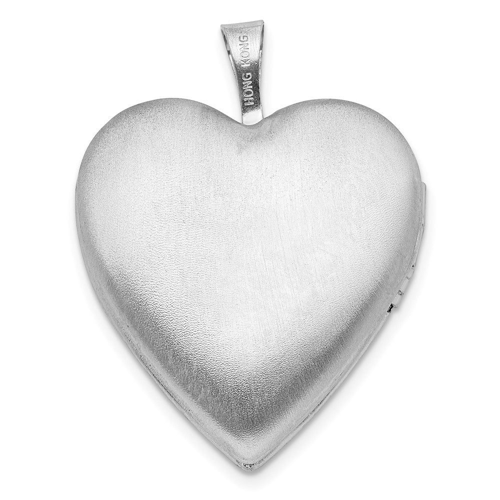 FJC Finejewelers 925 Sterling Silver  Enameled Flower with Mom 20mm Heart Charm Locket 24 mm x 19 mm