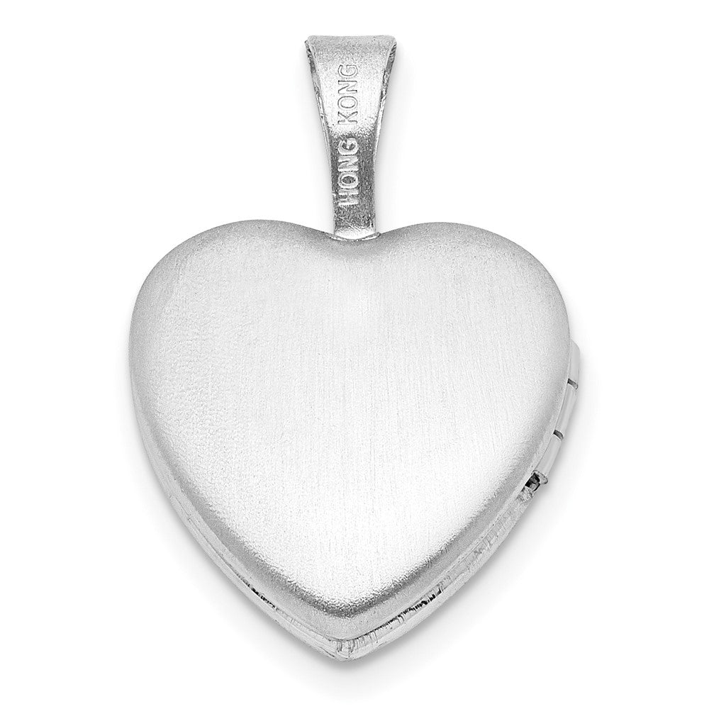 FJC Finejewelers 925 Sterling Silver Rhodium Plated Polished Cross Heart Locket 18 x 12 mm