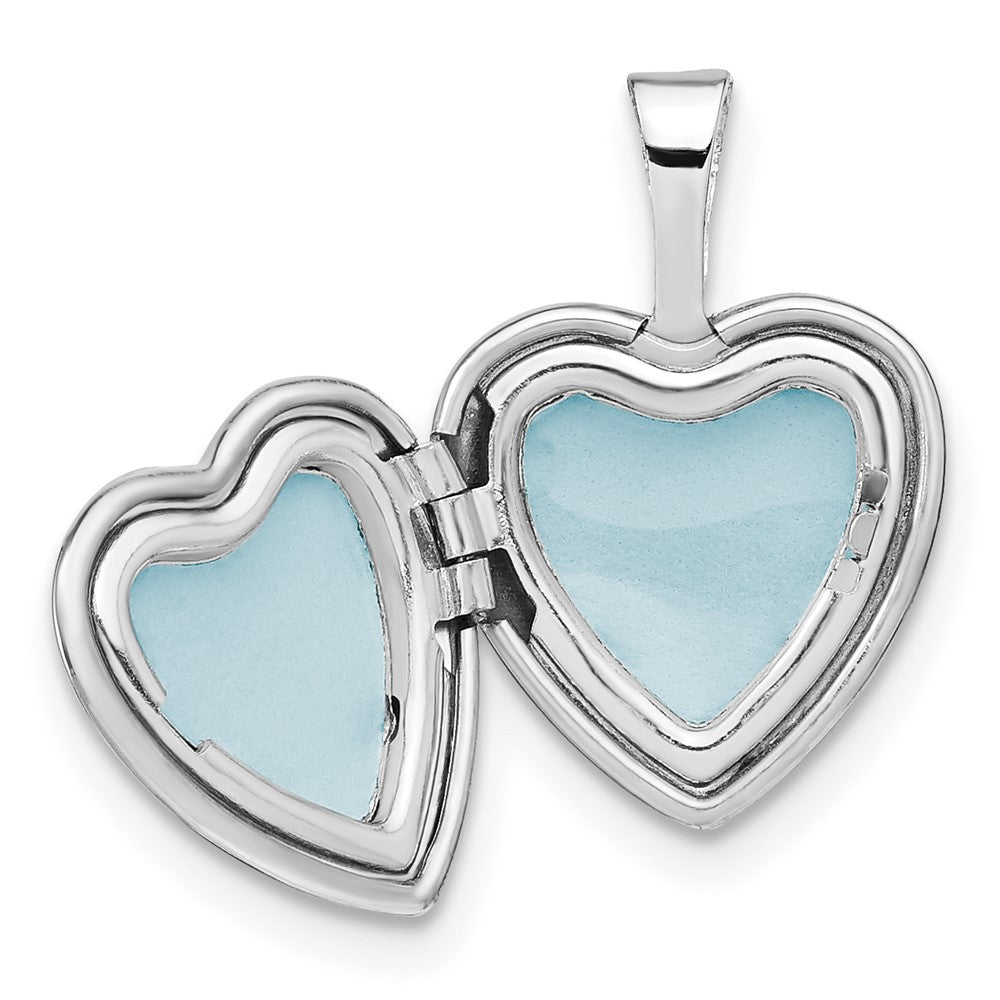 FJC Finejewelers 925 Sterling Silver Rhodium Plated Polished Cross Heart Locket 18 x 12 mm