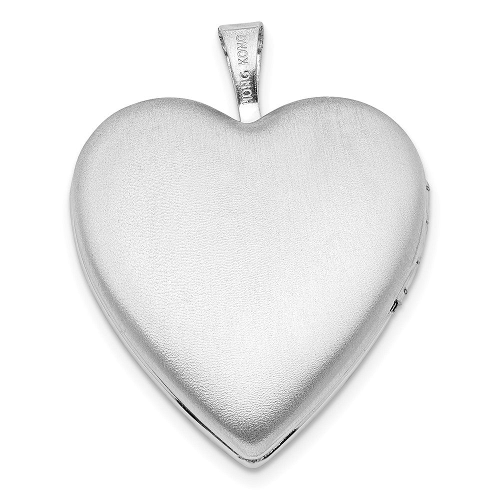 FJC Finejewelers 925 Sterling Silver  Polished Hearts Border 20mm Heart Charm Locket 25 mm x 19 mm
