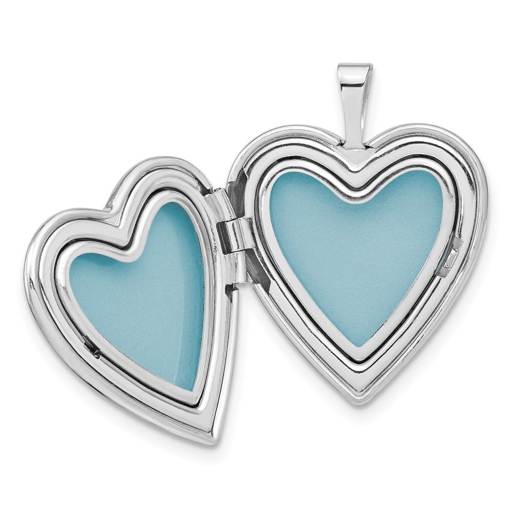 FJC Finejewelers 925 Sterling Silver  Polished Hearts Border 20mm Heart Charm Locket 25 mm x 19 mm