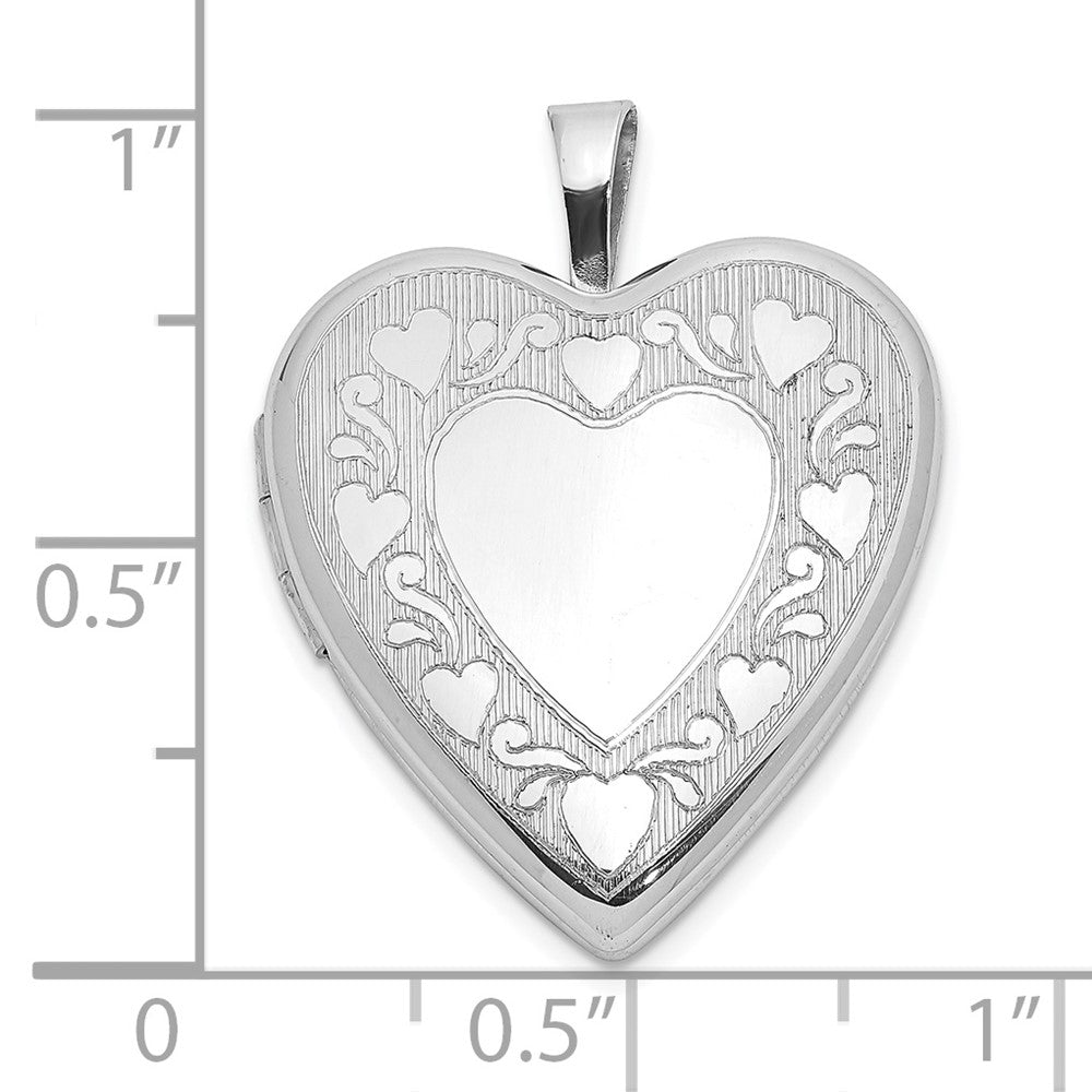 FJC Finejewelers 925 Sterling Silver  Polished Hearts Border 20mm Heart Charm Locket 25 mm x 19 mm