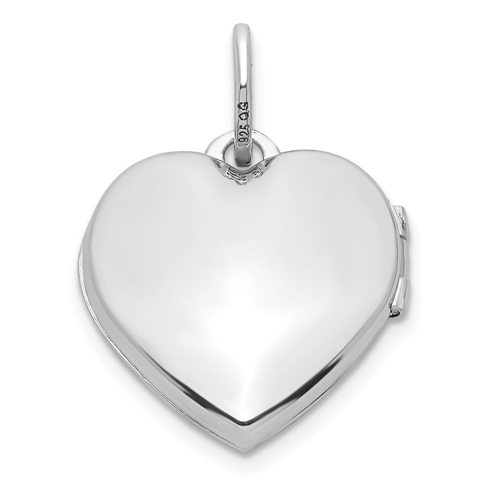 FJC Finejewelers 925 Sterling Silver Rhodium Plated Lab Created Ruby Heart Charm Locket 20 x 15 mm