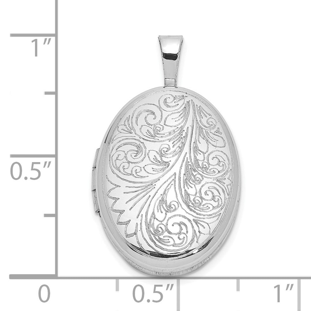 FJC Finejewelers 925 Sterling Silver Polished Scroll Design 19x Oval Charm Locket 24 x 15 mm